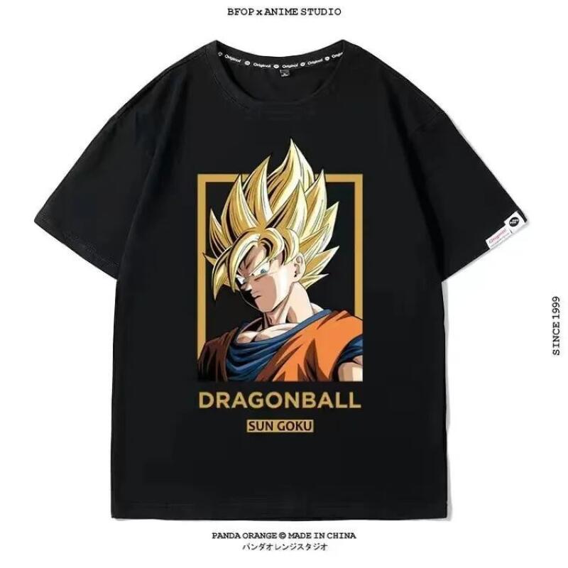 Japan Summer Festival Clothing - ดราก้อนบอล ซอน โกคูเสื้อยืดแขนสั้นผ้าฝ้ายผู้ชายฤดูร้อนรอบคอหลวมอะนิเมะคอสเพลย์ไซย่าเทศกาลของขวัญ