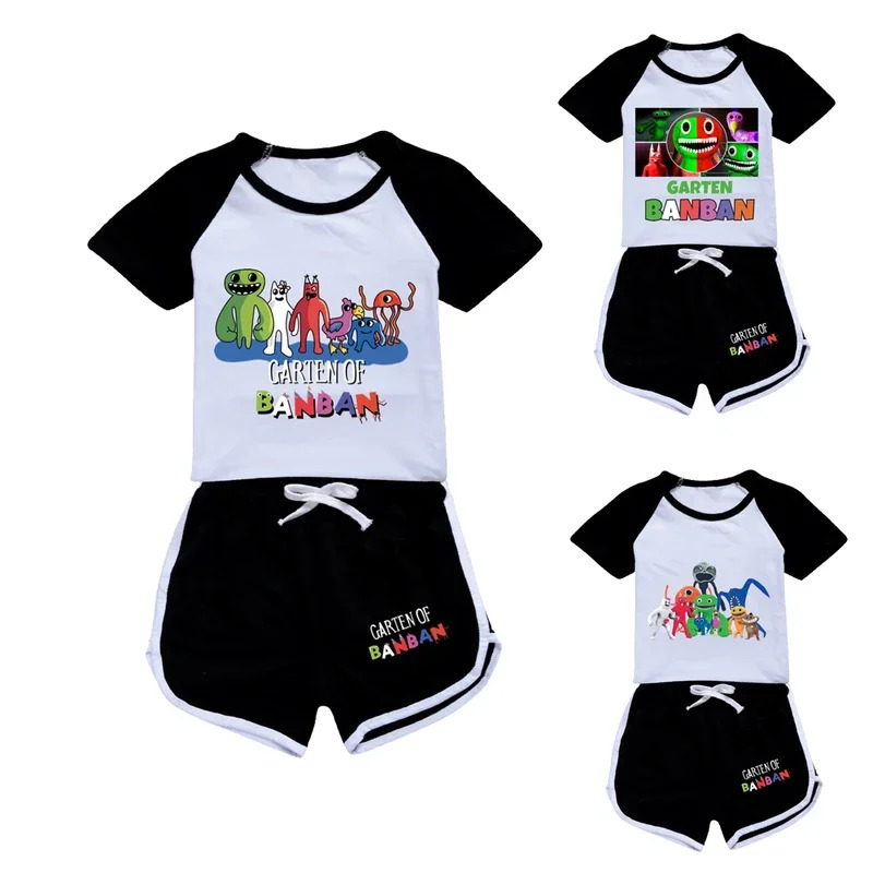 Summer Clothing Europe - ชุดนอนการ์ตูนการ์เด้น ออฟ แบนบัน สำหรับเด็ก เสื้อยืดแขนสั้น ชุดนอนลายการ์ตูนแบนเบบี้