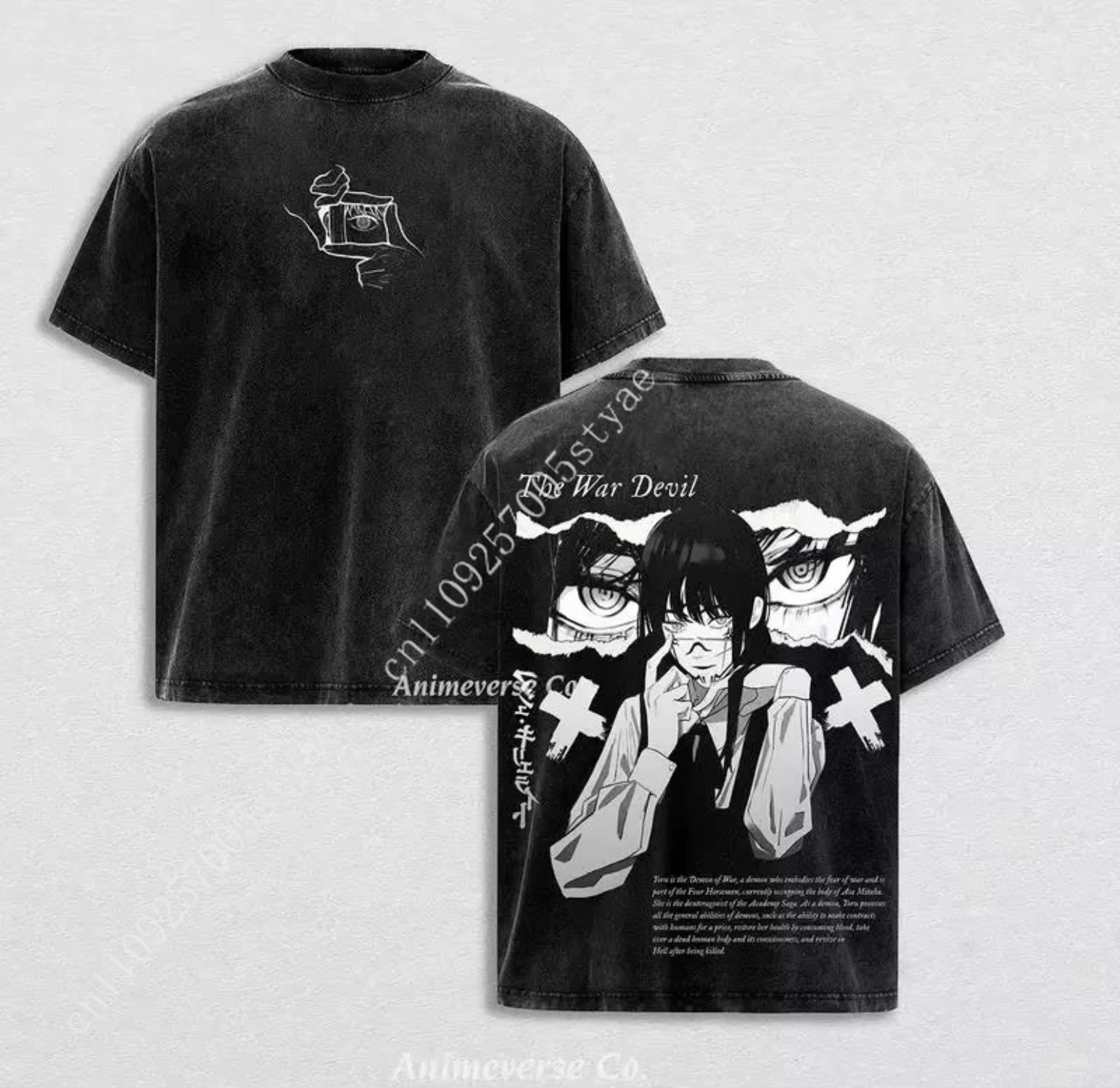 Yours Summer Clothing - เสื้อยืดลายกราฟิกอนิเมะ Chainsaw Man Mitaka Asa เสื้อผ้าผู้ชาย