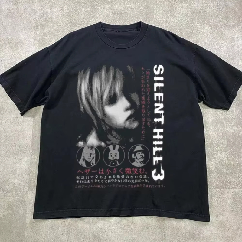 Summer Hill Clothing - เสื้อผ้าเสื้อยืดผู้หญิงฤดูร้อนเสื้อซิเลนท์ฮิลล์ 3 เสื้อยืดชายและหญิง เสื้อยืดเกมสยองขวัญ เสื้อยืดพิมพ์ลายแขนสั้น