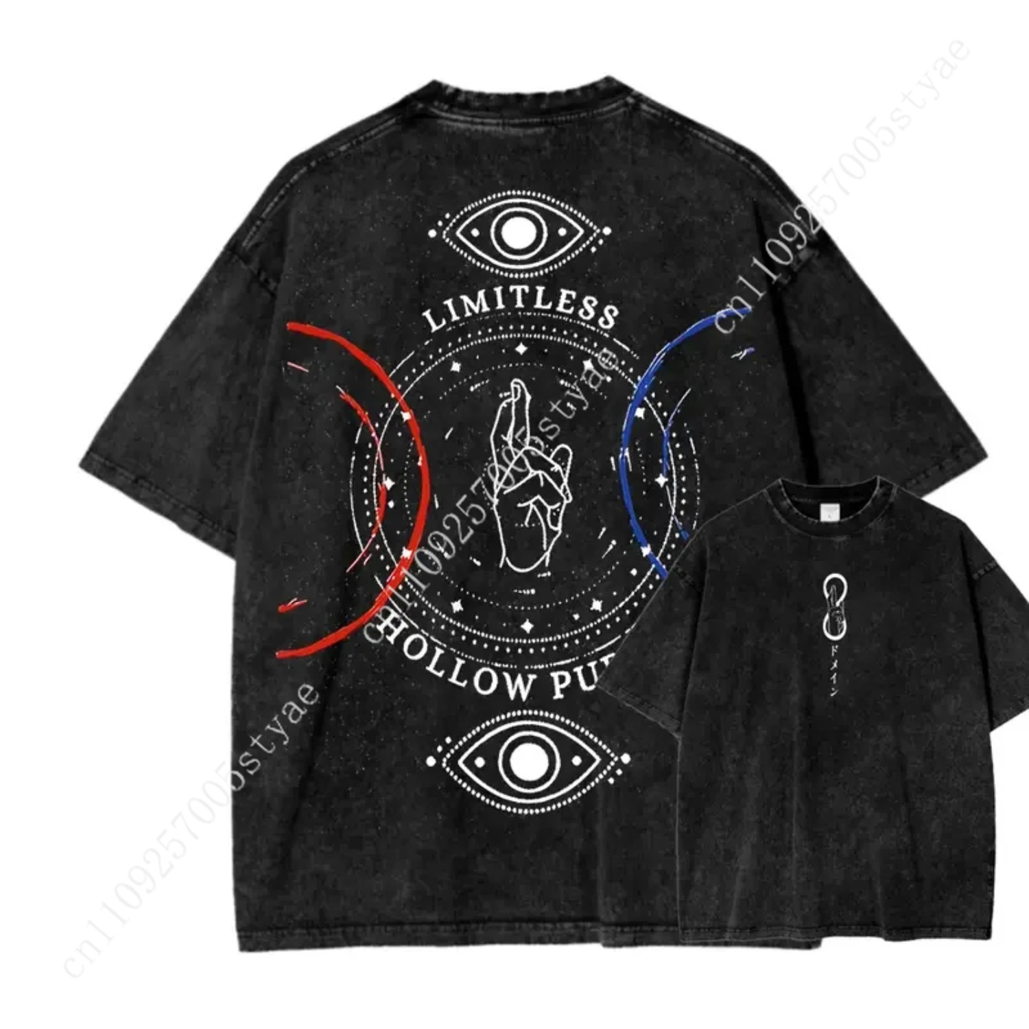 Yours Summer Clothing - เสื้อยืดลายอนิเมะโกโจ ซาโตรุ เสื้อผ้าผู้ชายผู้หญิงสไตล์วินเทจ เสื้อยืดโอเวอร์ไซส์ผ้าฝ้าย เสื้อยืดฮาราจูกุ