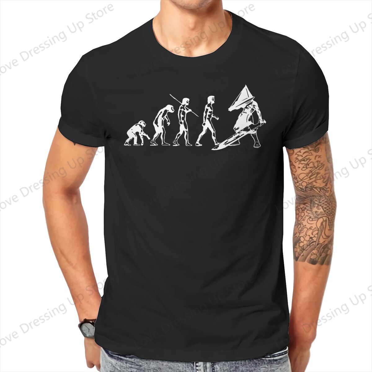 Summer Hill Clothing - เสื้อยืดลายพิมพ์กราฟิกสำหรับผู้ชายเสื้อยืดคอกลมผ้าคอตตอนพิมพ์ลายสำหรับฤดูร้อนภาพยนตร์เงียบบนเนินเขา