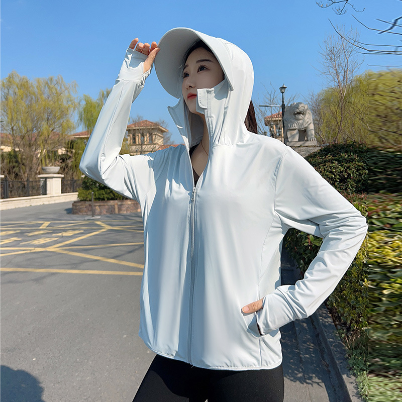 Summer Clothing For Older Women - เสื้อแจ็คเก็ตป้องกันแสงแดดแบบมีฮู้ดสำหรับผู้หญิง เสื้อผ้ากันรังสียูวีสำหรับวัยรุ่นในฤดูร้อน เสื้อคลุมกันแดดแบบมีฮู้ดผ้าไหมน้ำแข็งสำหรับผู้ใหญ่ เสื้อคลุมกันแดดสำหรับเด็กโต