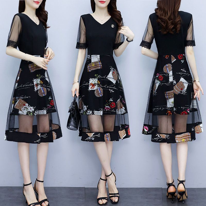 Summer Gauze Clothing - Vintage Floral พิมพ์ฤดูร้อนใหม่แขนสั้นสั้นสบายๆผ้าพันคอ Patchwork หญิงเสื้อผ้า V