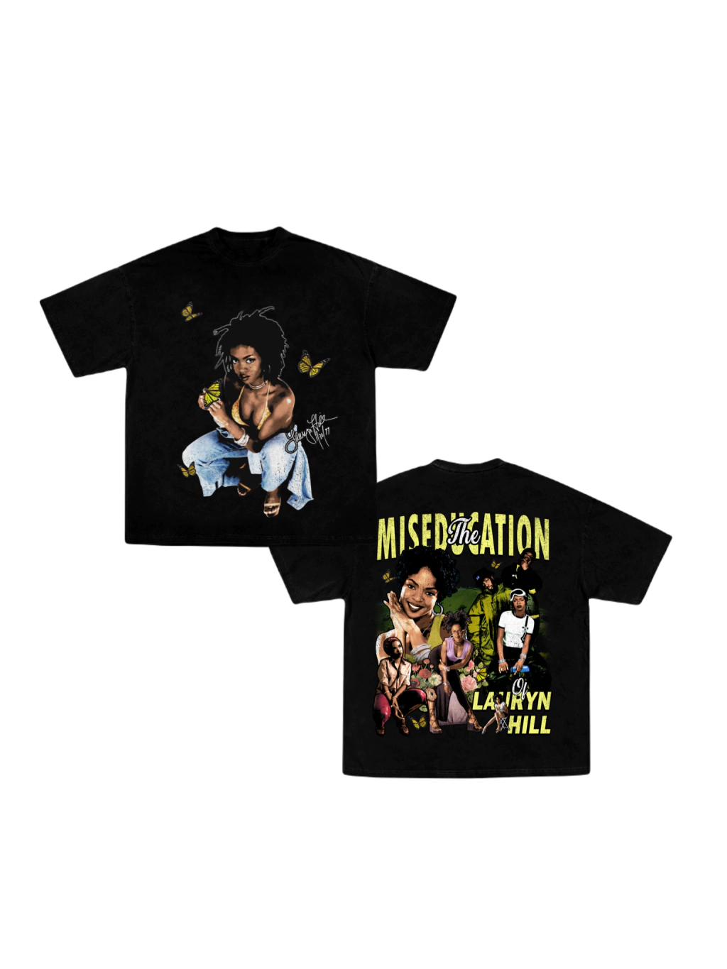 Summer Hill Clothing - แฟชั่นนักร้อง LAURYN HILL เสื้อยืดบุรุษสตรีผ้าฝ้ายเสื้อยืดฤดูร้อนลำลองแขนสั้นคอกลมเสื้อผ้าหลวมเสื้ออินเทรนด์