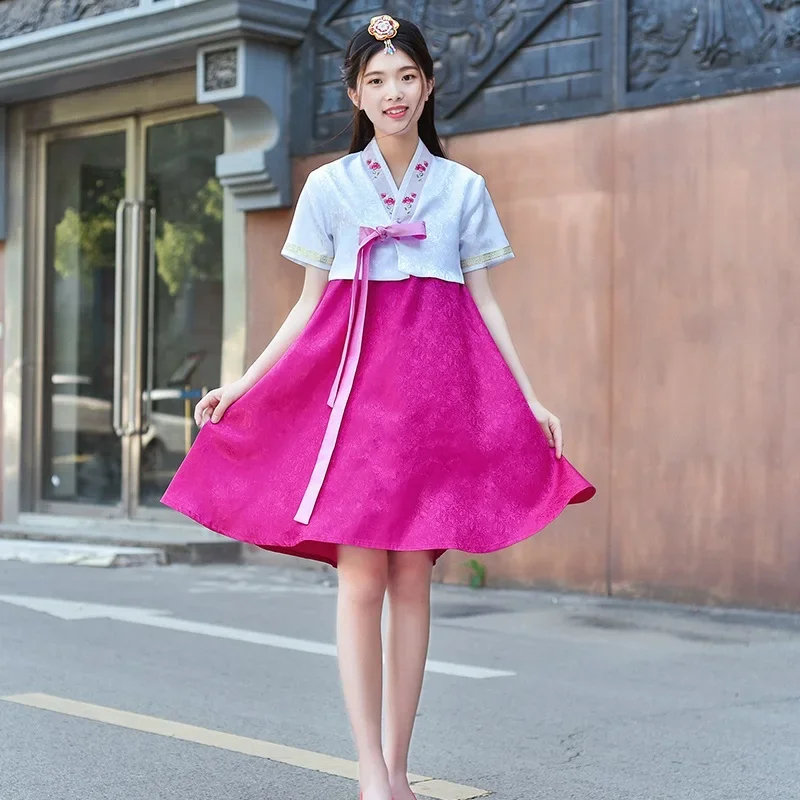 Summer Clothing In Japan - 2026 2024 ชุดฮันบกผู้หญิงแฟชั่นเกาหลีแบบดั้งเดิมฤดูร้อนย้อนยุคคอร์ทเสื้อผ้าการแสดงบนเวทีโบราณคอส XNKXR