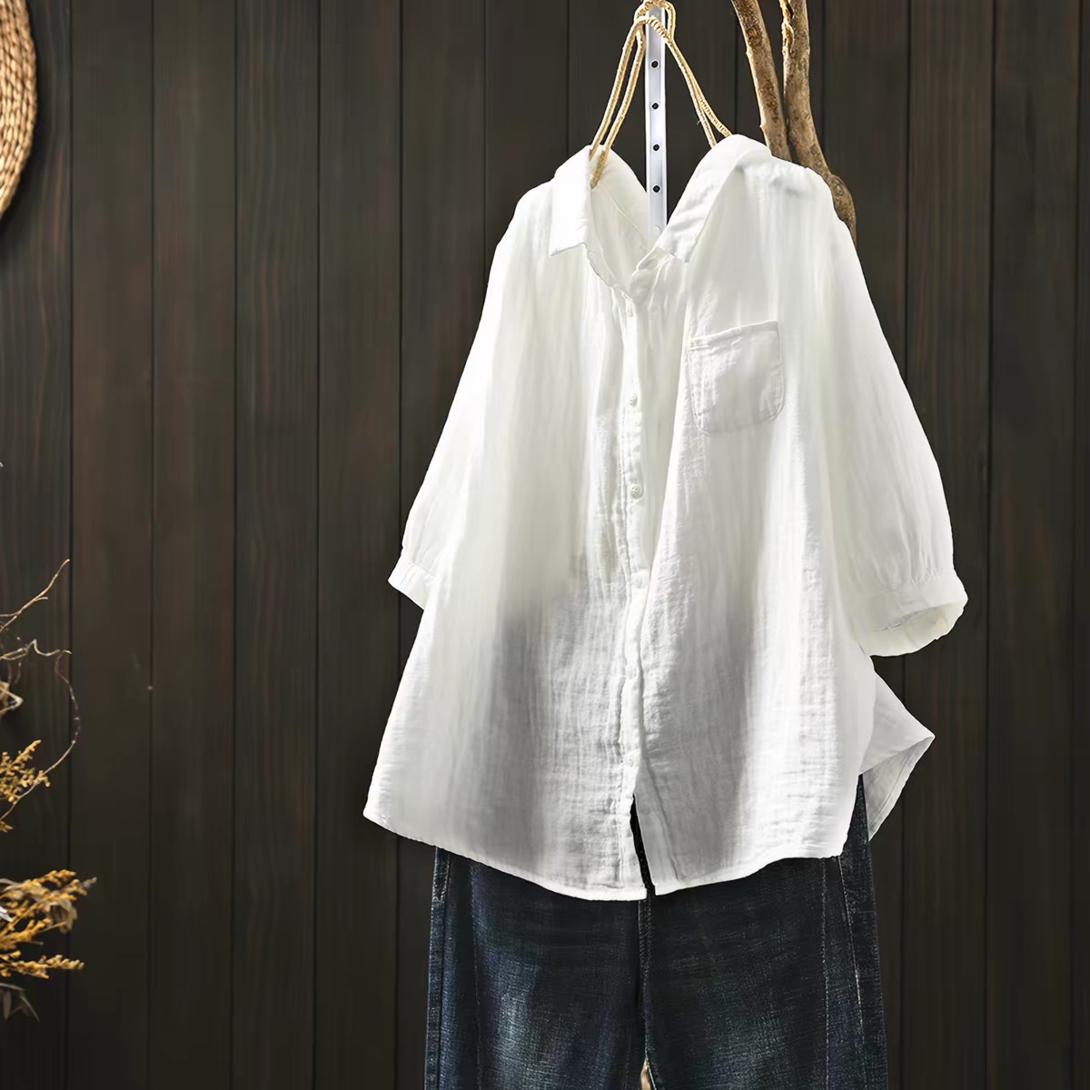 Summer Clothing In Japan - เสื้อผ้าผู้หญิงไซส์ใหญ่ สไตล์ญี่ปุ่น ผ้าฝ้าย สีชมพู ฟ้า เขียว