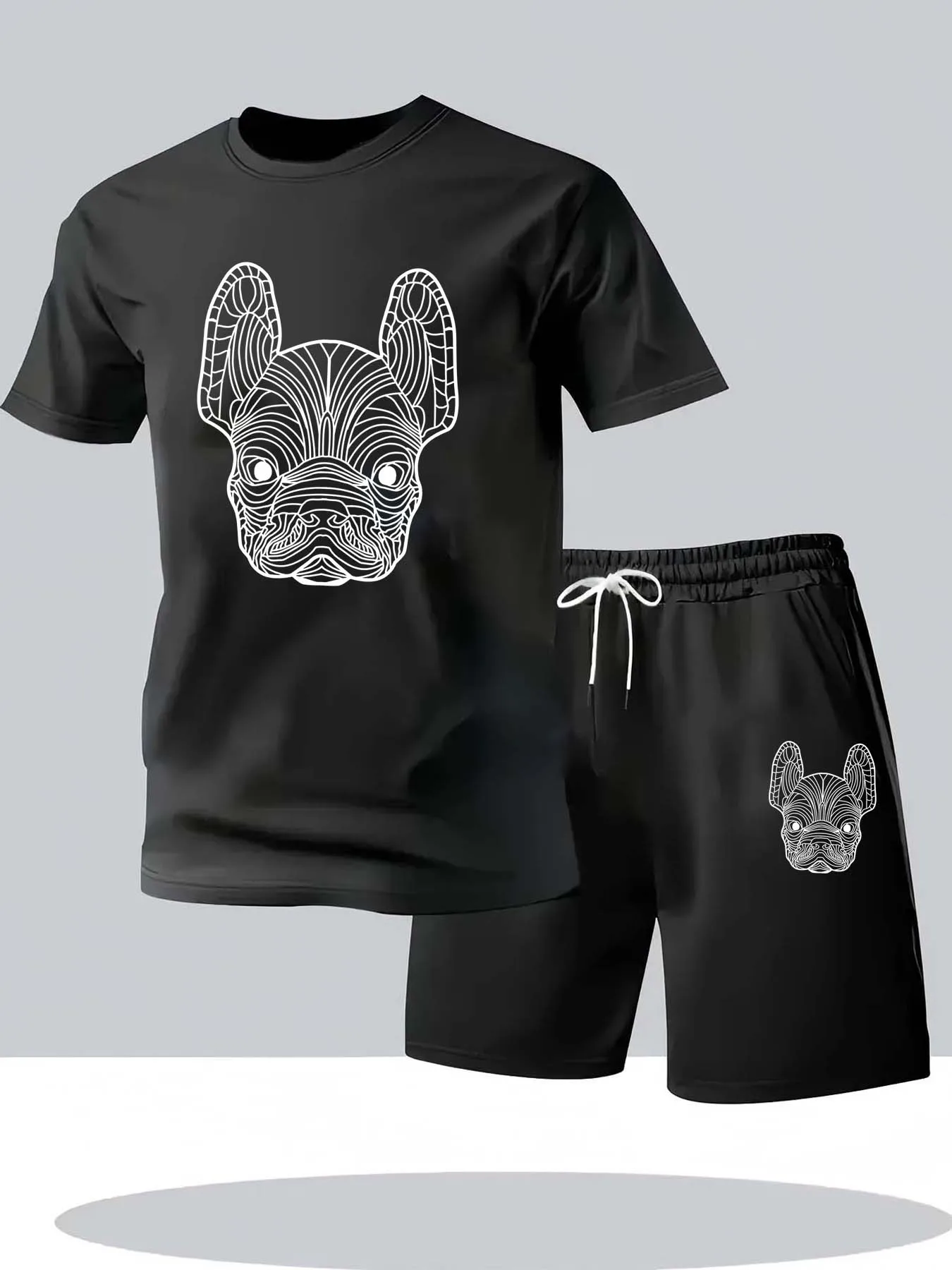 Summer Clothing Beach - ฤดูร้อนผู้ชายเสื้อยืดแขนสั้นลำลองแห้งเร็วและกางเกงขาสั้นชุดแฟชั่นสตรีทแฟชั่นวิ่งกีฬาชุด 2 ชิ้น
