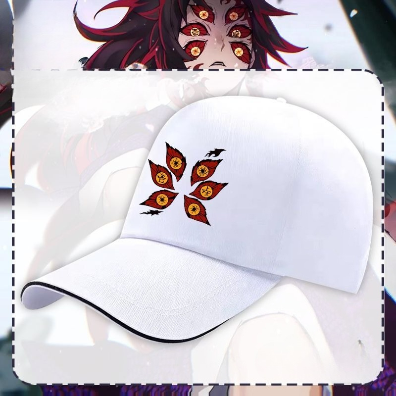 Japan Summer Festival Clothing - หมวกเบสบอลลายดาบพิฆาตอสูร ลายตาดำ สำหรับผู้ชายและผู้หญิง หมวกแก๊ปฤดูร้อนน่ารัก ของขวัญเทศกาล ขายส่ง
