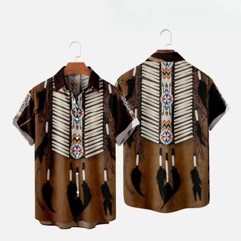 Indian Summer Vintage Clothing - สไตล์ชาติพันธุ์อินเดีย 3D พิมพ์เสื้อชายหาดผู้ชายผู้หญิงแฟชั่นสตรีทแวร์วินเทจเสื้อแขนสั้นชายเสื้อเสื้อผ้าผู้ชาย