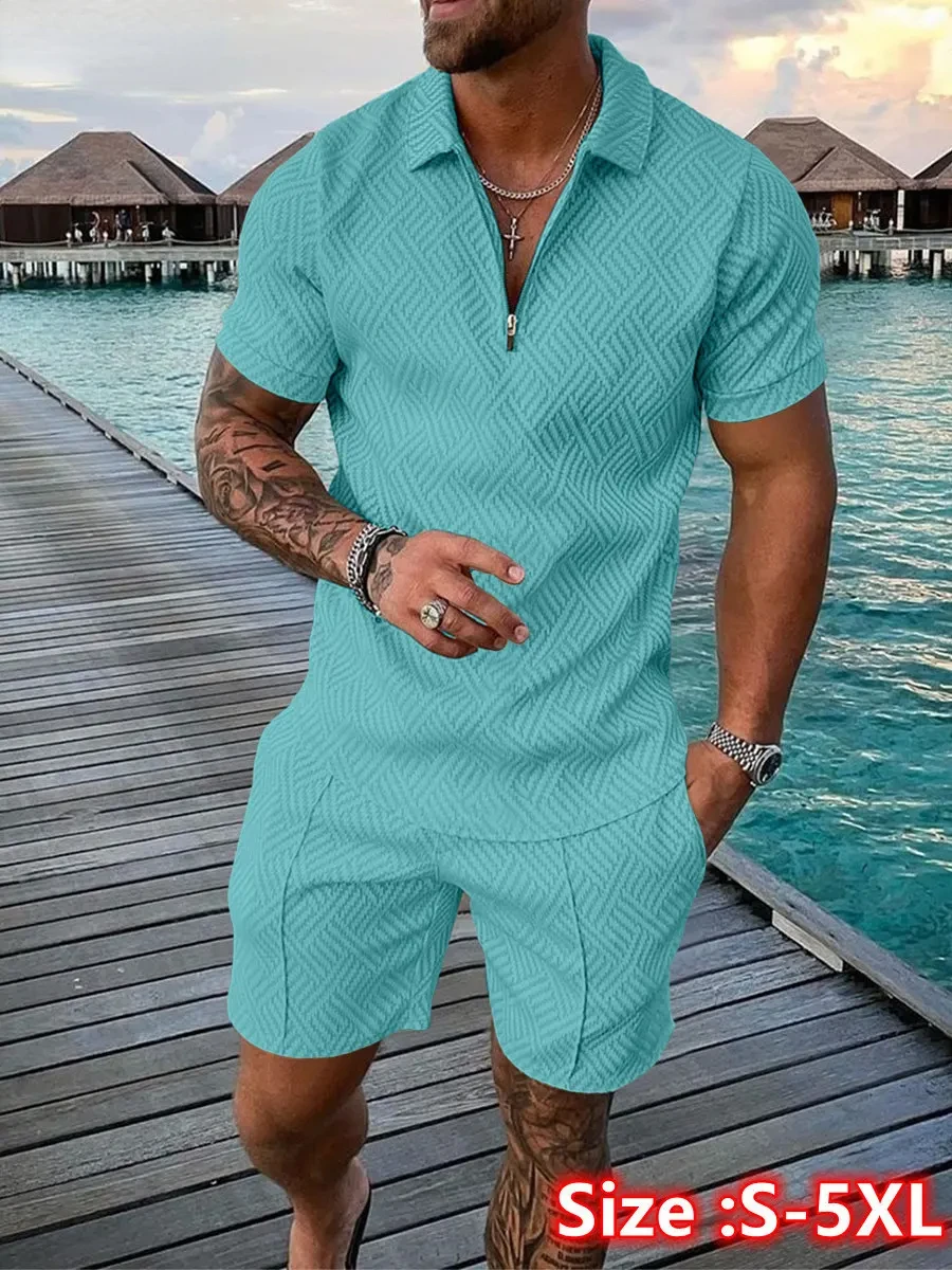 Summer Clothing Trends For Men 2026 - เทรนด์ชุดสูทผู้ชายฤดูร้อนปี 2026 เสื้อโปโลซิปพิมพ์ลาย 3 มิติ กางเกงขาสั้น
