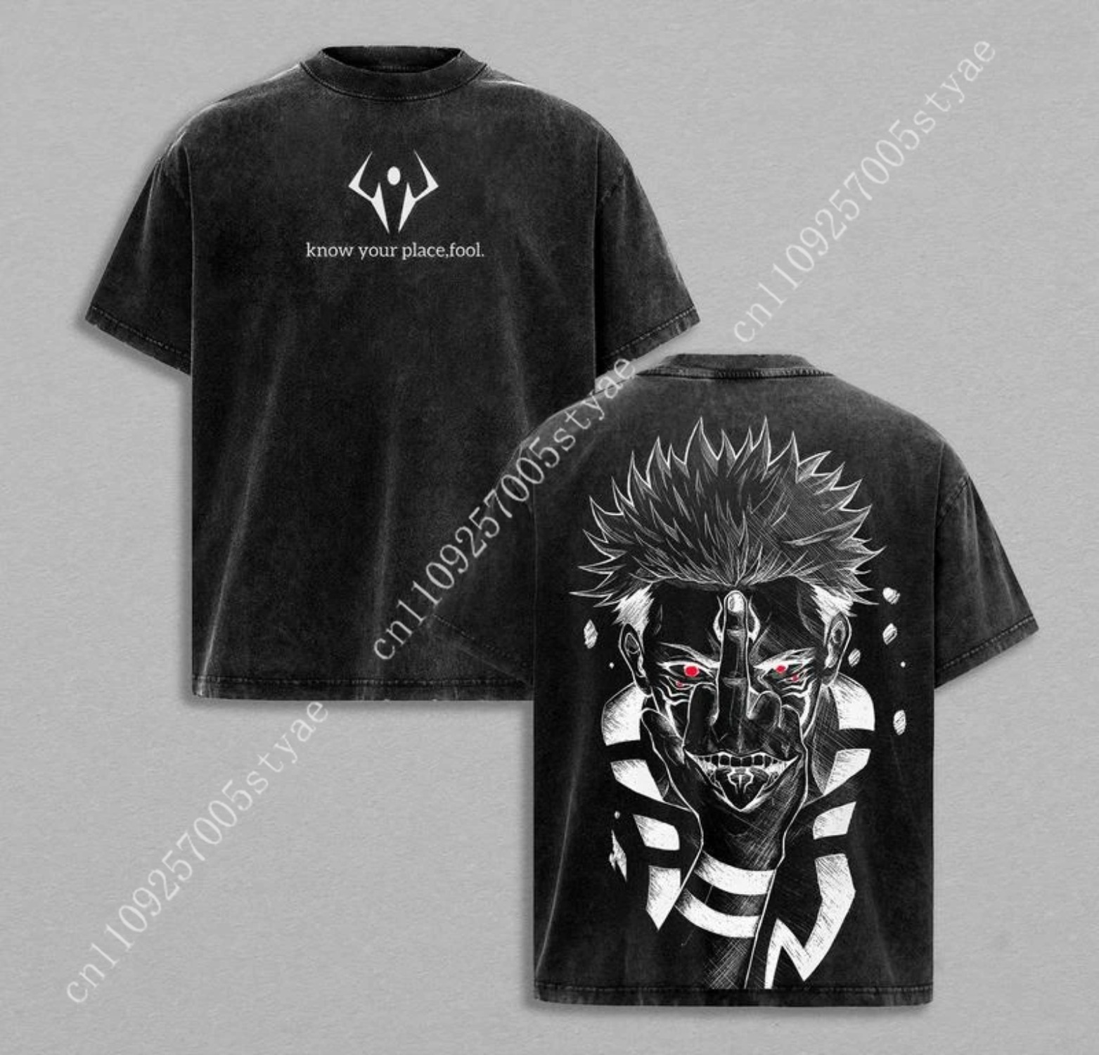 Yours Summer Clothing - เสื้อยืดลายอนิเมะ ริโยเม็น ซุคุนะ สไตล์วินเทจ ทรงโอเวอร์ไซส์ สำหรับผู้ชายและผู้หญิง