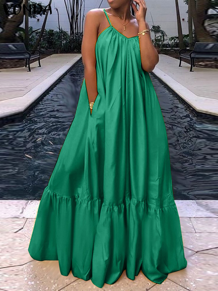 Summer Clothing For Older Women - PLUS ขนาดผู้หญิงฤดูร้อนชุดสปาเก็ตตี้เซ็กซี่ Maxi Sundress 2025 ซาตินปาร์ตี้ชายหาด