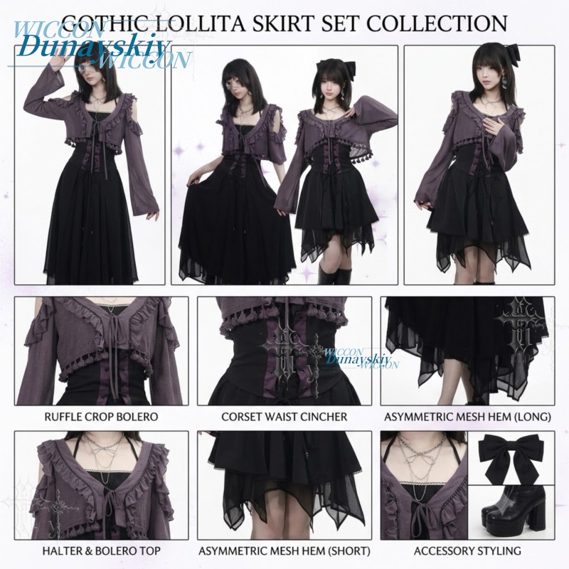 Summer Clothing Europe - ชุดเข้าเซ็ตสไตล์ญี่ปุ่น Y2K สำหรับสาวฮอต เสื้อผ้าใหม่สำหรับฤดูร้อน สไตล์วินเทจ กอธิค