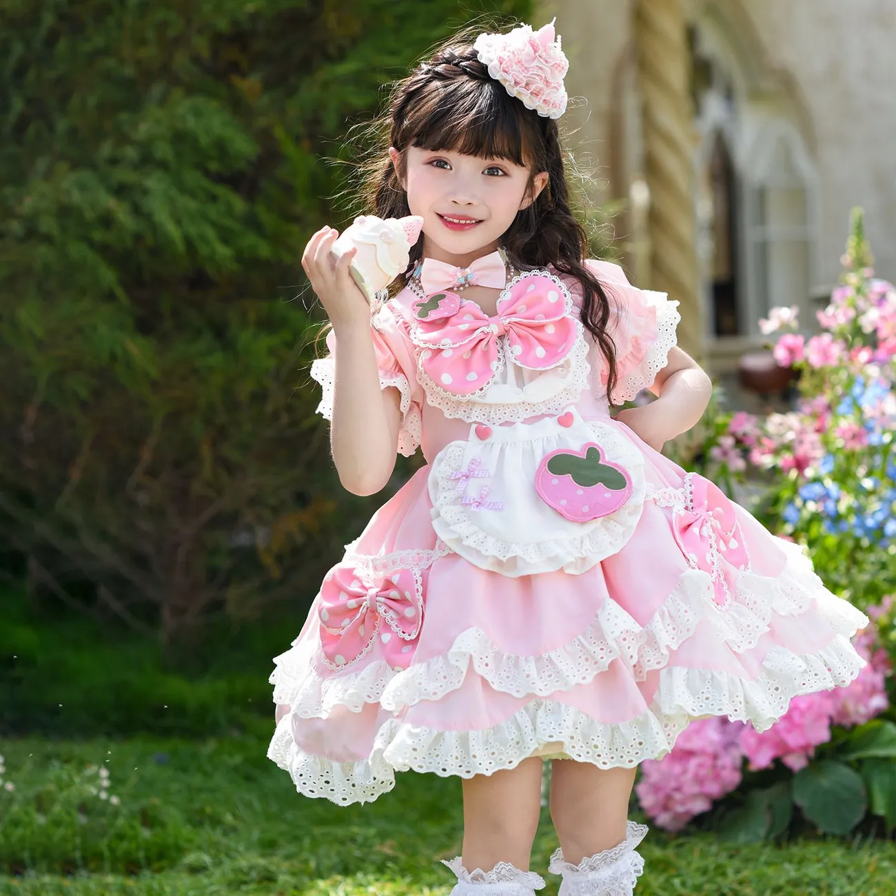 ชุดเดรสลูกไม้สีชมพูหวานน่ารักส - Summer Gauze Clothing บทวิจารณ์และราคา