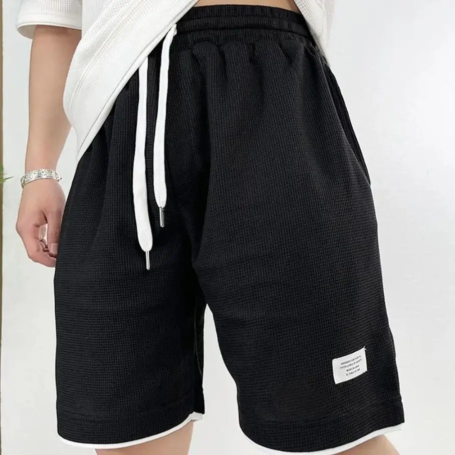 กางเกงขาสั้นผู้ชายสีดำลายวาฟเฟ - Summer Clothing Deals บทวิจารณ์และราคา
