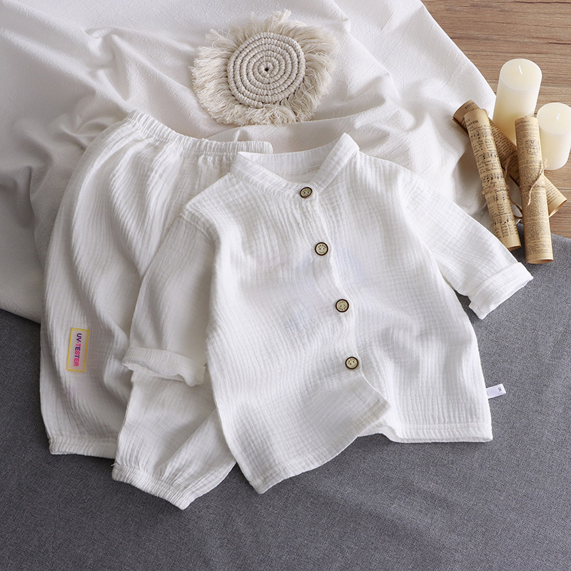 เด็กชุดคอปกเด็กหญิงฤดูร้อนบางผ - Summer Gauze Clothing บทวิจารณ์และราคา