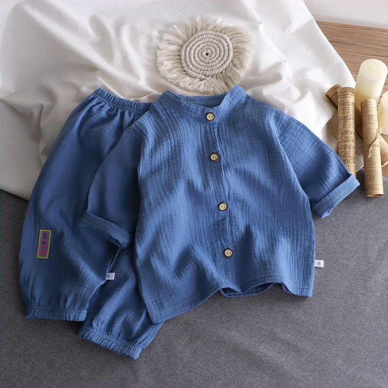 เด็กชุดคอปกเด็กหญิงฤดูร้อนบางผ - Summer Gauze Clothing บทวิจารณ์และราคา
