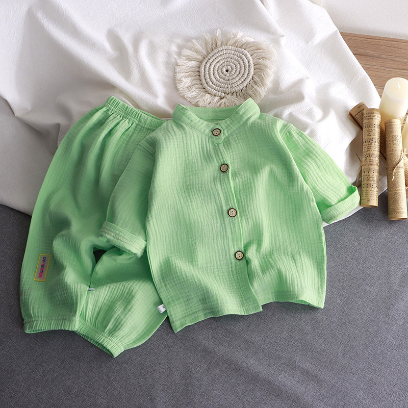 เด็กชุดคอปกเด็กหญิงฤดูร้อนบางผ - Summer Gauze Clothing บทวิจารณ์และราคา