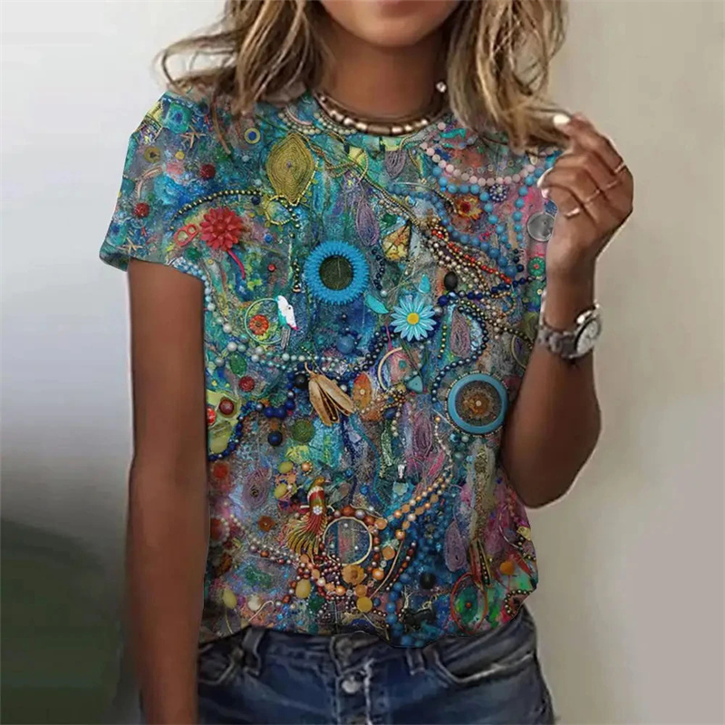 เสื้อยืดพิมพ์ลาย Paisley สำหรั - Summer Clothing India บทวิจารณ์และราคา