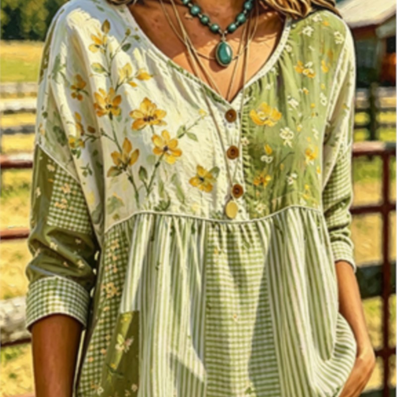 เสื้อผู้หญิงสีเขียวเหลืองลายดอ - Yellow Summer Clothing บทวิจารณ์และราคา