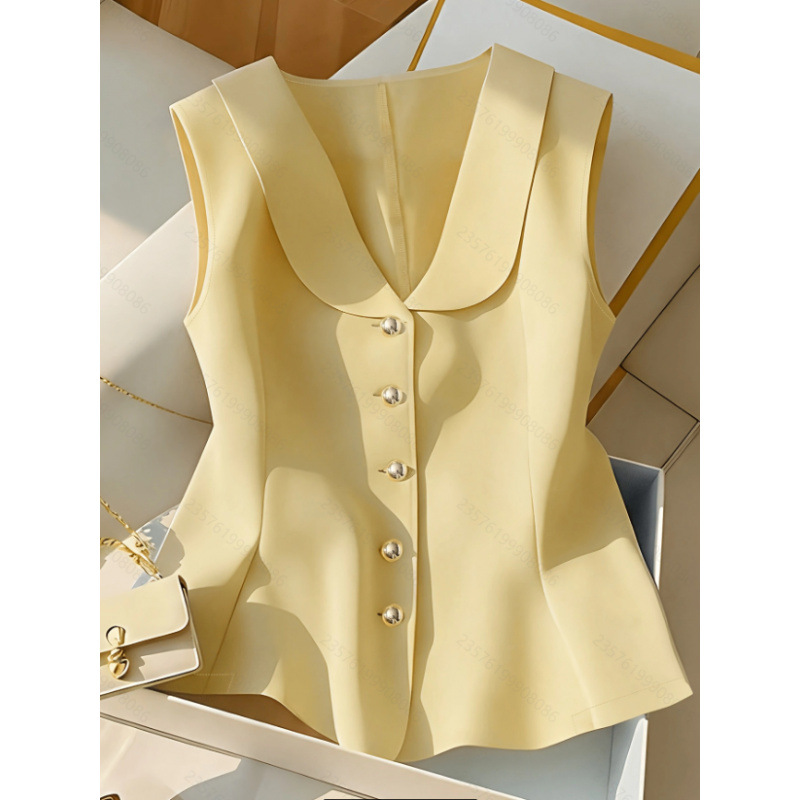 เสื้อกั๊กเบลเซอร์ผู้หญิงทรงสวย - Yellow Summer Clothing บทวิจารณ์และราคา