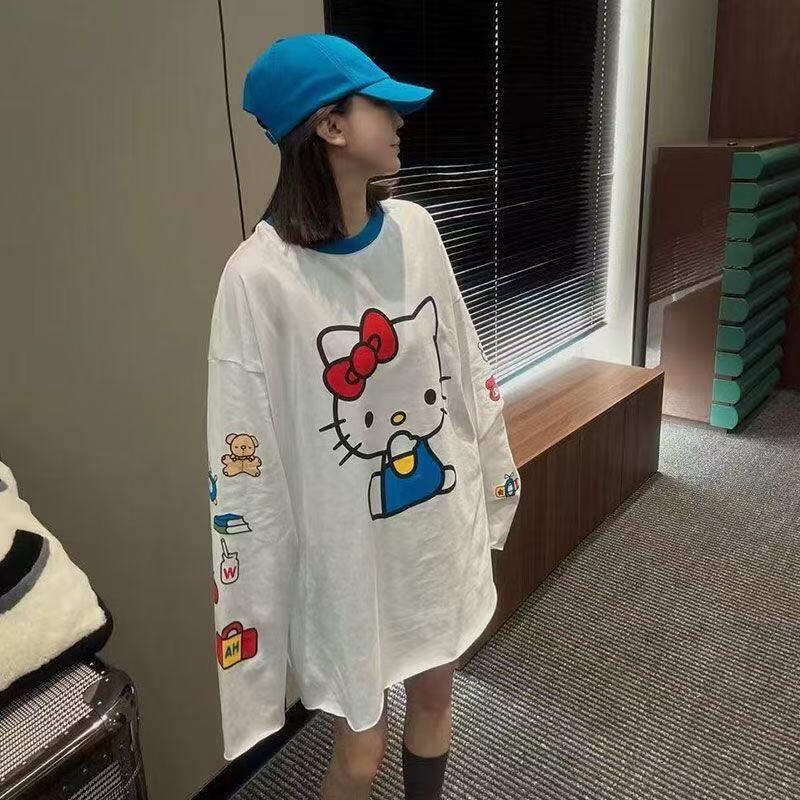 เสื้อยืดแขนยาวลายการ์ตูนเฮลโล  - Summer Clothing Women บทวิจารณ์และราคา