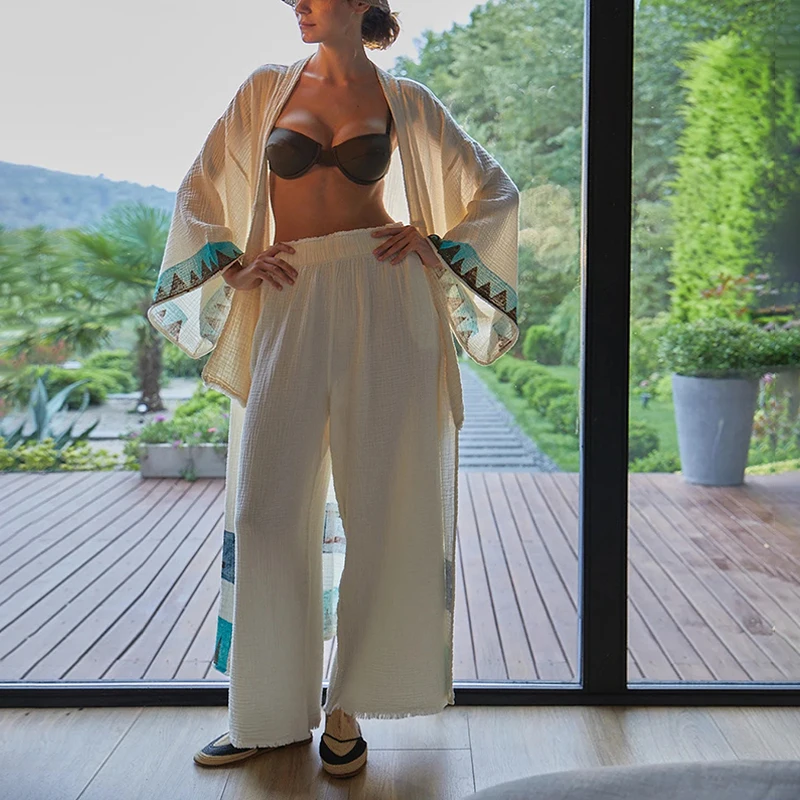 กางเกงผ้ามัสลิน 100% ผ้าฝ้ายเน - Summer Gauze Clothing บทวิจารณ์และราคา
