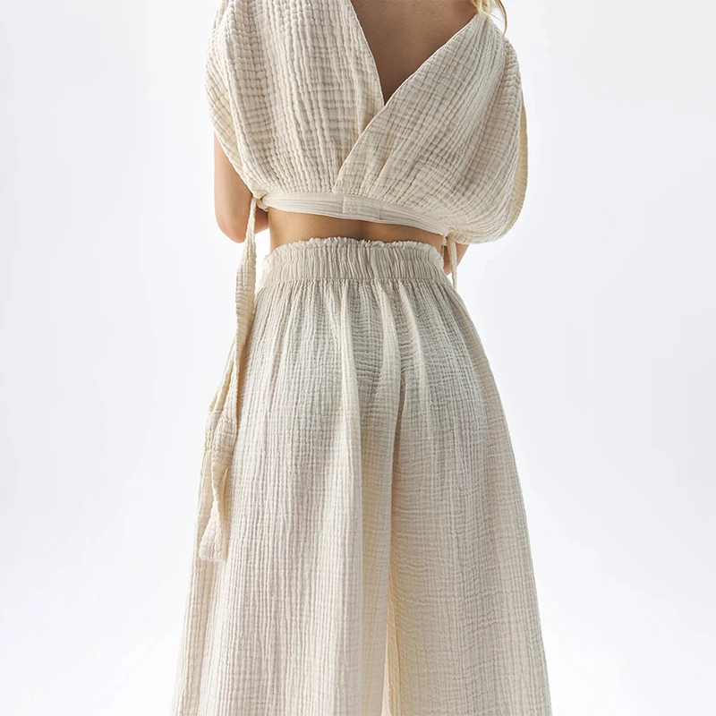 กางเกงผ้ามัสลิน 100% ผ้าฝ้ายเน - Summer Gauze Clothing บทวิจารณ์และราคา