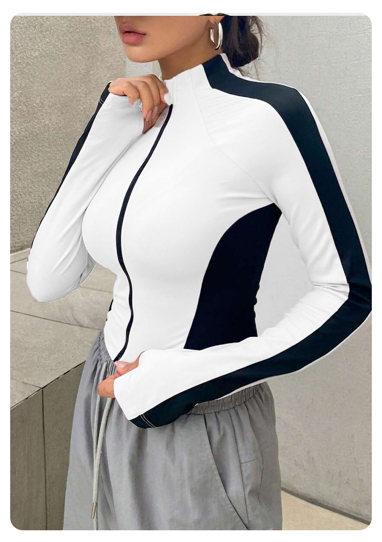เสื้อโยคะ แจ็คเก็ตคอตั้ง แขนยา - Summer Clothing Women บทวิจารณ์และราคา