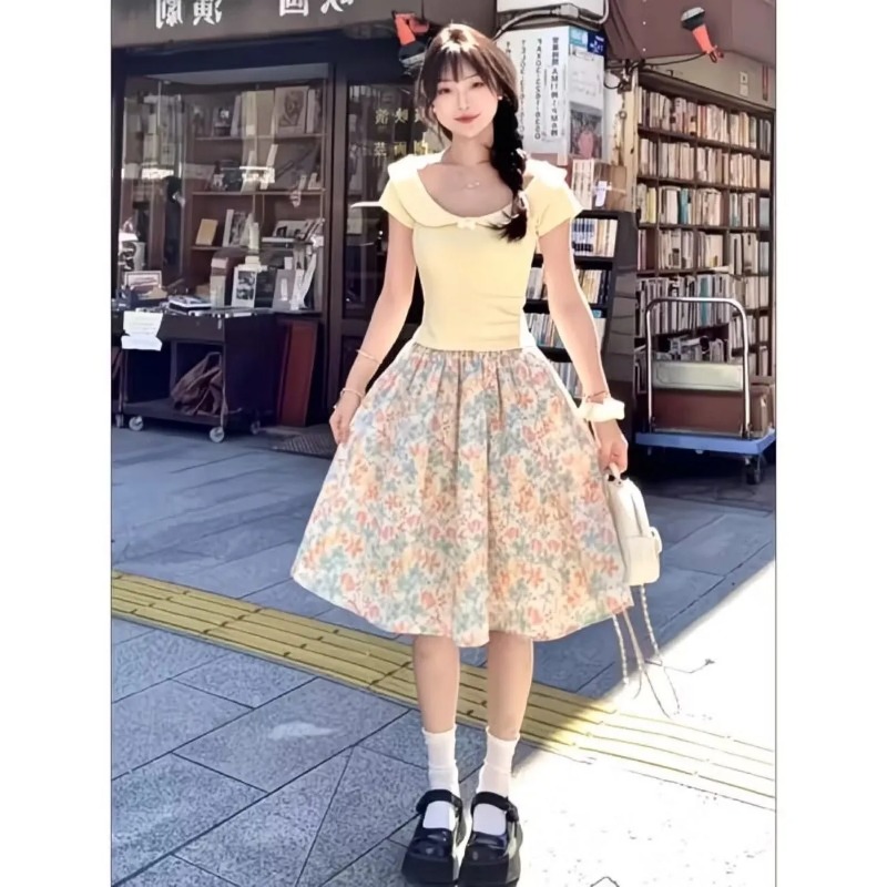 ชุดเซ็ตสองชิ้น เสื้อยืดแขนสั้น - Summer Clothing In Japan บทวิจารณ์และราคา