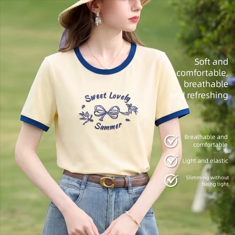 I BELIEVE YOU เสื้อยืดปักลายตั - Yellow Summer Clothing บทวิจารณ์และราคา
