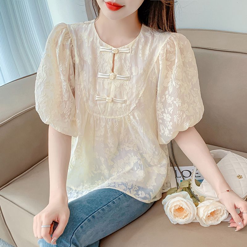 เสื้อยืดคอกลมผ้าโปร่งแขนสั้นทร - Summer Gauze Clothing บทวิจารณ์และราคา