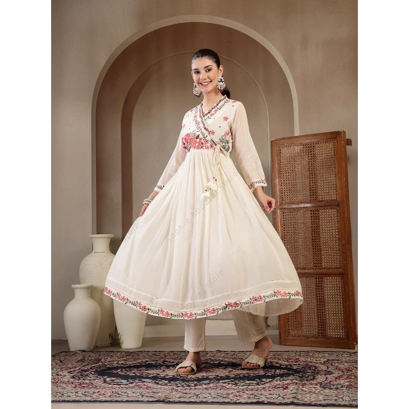 ชุดคุर्ติดีไซน์อานาร์กาลีผ้าฝ้ - Summer Clothing India บทวิจารณ์และราคา