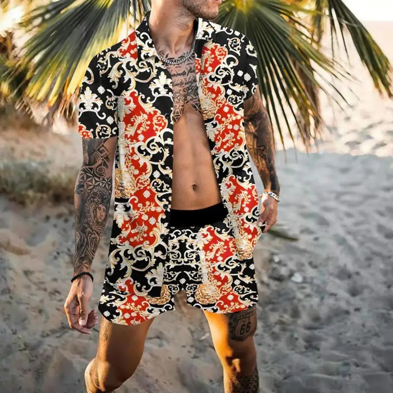 ชุดเสื้อเชิ้ตผู้ชายลายมะพร้าวแ - Summer Clothing Beach บทวิจารณ์และราคา
