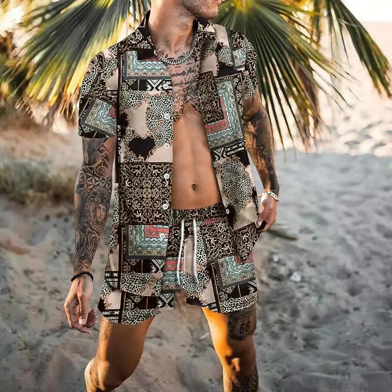 ชุดเสื้อเชิ้ตผู้ชายลายมะพร้าวแ - Summer Clothing Beach บทวิจารณ์และราคา