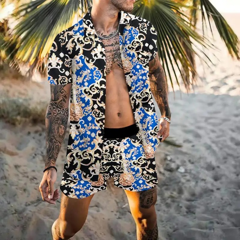 ชุดเสื้อเชิ้ตผู้ชายลายมะพร้าวแ - Summer Clothing Beach บทวิจารณ์และราคา