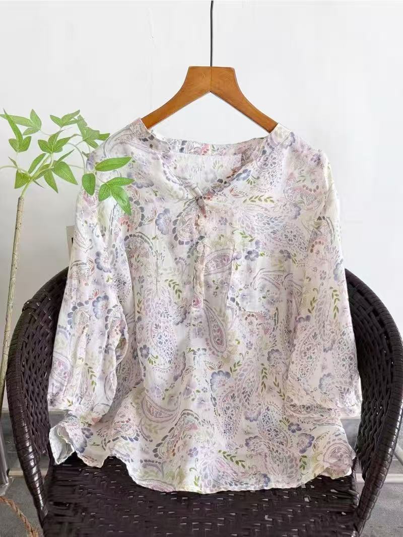 เสื้อเชิ้ตผ้ารามี 100% สำหรับผ - Summer Clothing In Japan บทวิจารณ์และราคา