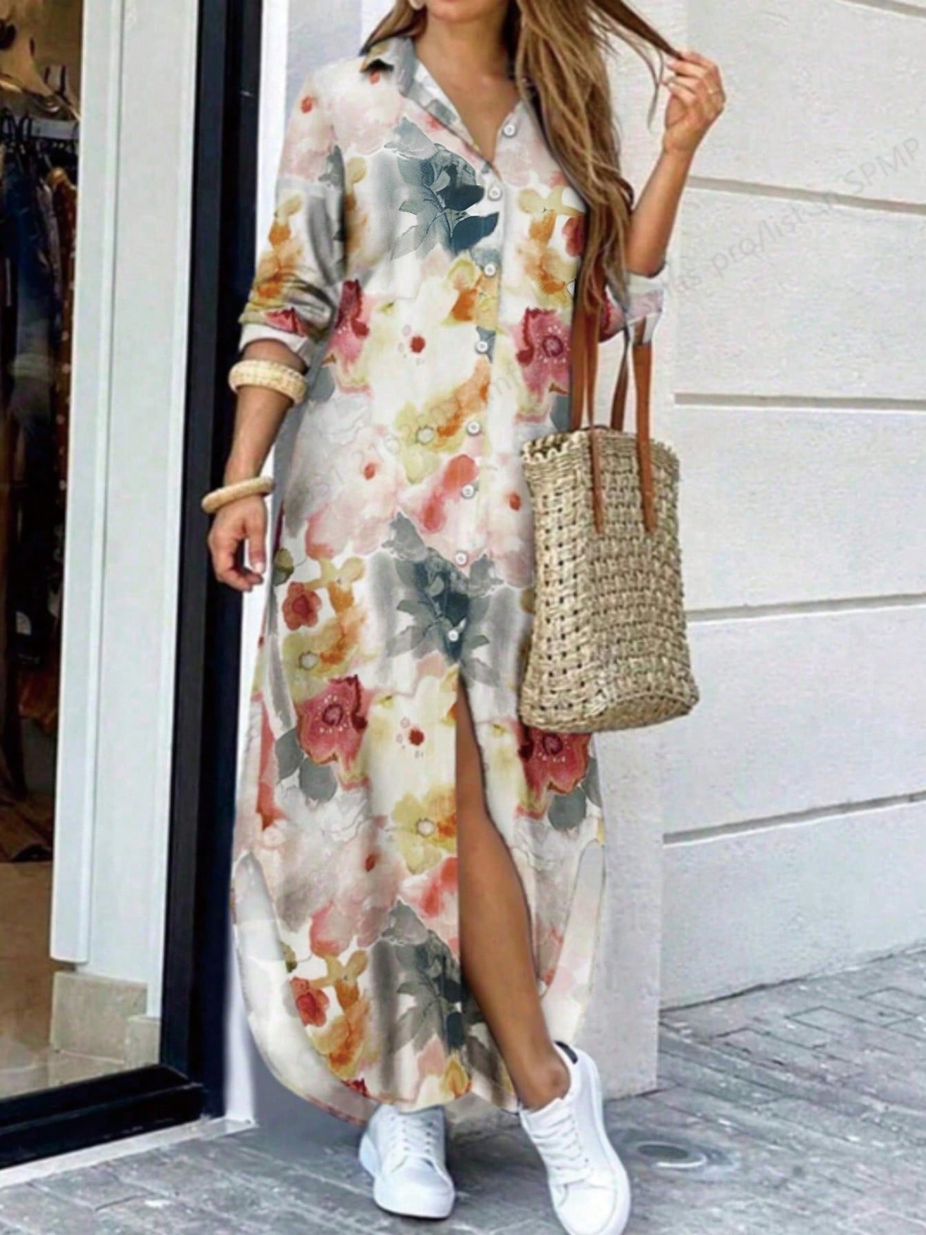 ชุดเดรสเสื้อเชิ้ตพิมพ์ลายทรงหล - Summer Clothing For Older Women บทวิจารณ์และราคา