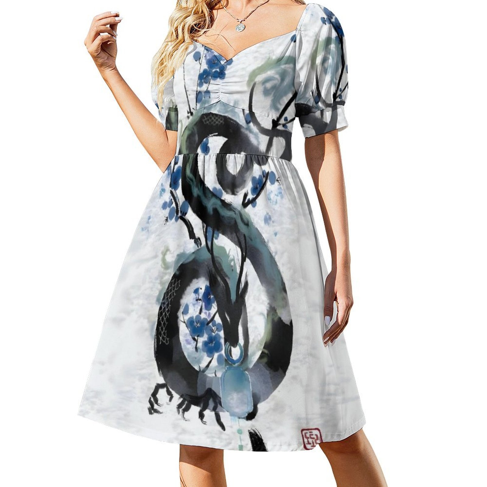 ชุดเดรสสตรีทแวร์ลายพิมพ์มังกรส - Summer Clothing In Japan บทวิจารณ์และราคา
