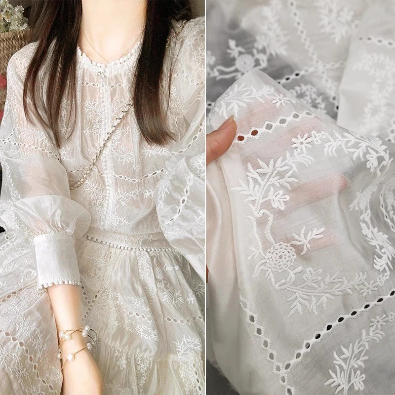 ผ้ากลวงปักลายดอกไม้สำหรับฤดูใบ - Summer Gauze Clothing บทวิจารณ์และราคา
