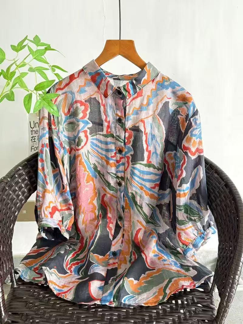 เสื้อเชิ้ตผ้ารามีพิมพ์ลายปี 20 - Summer Clothing In Japan บทวิจารณ์และราคา