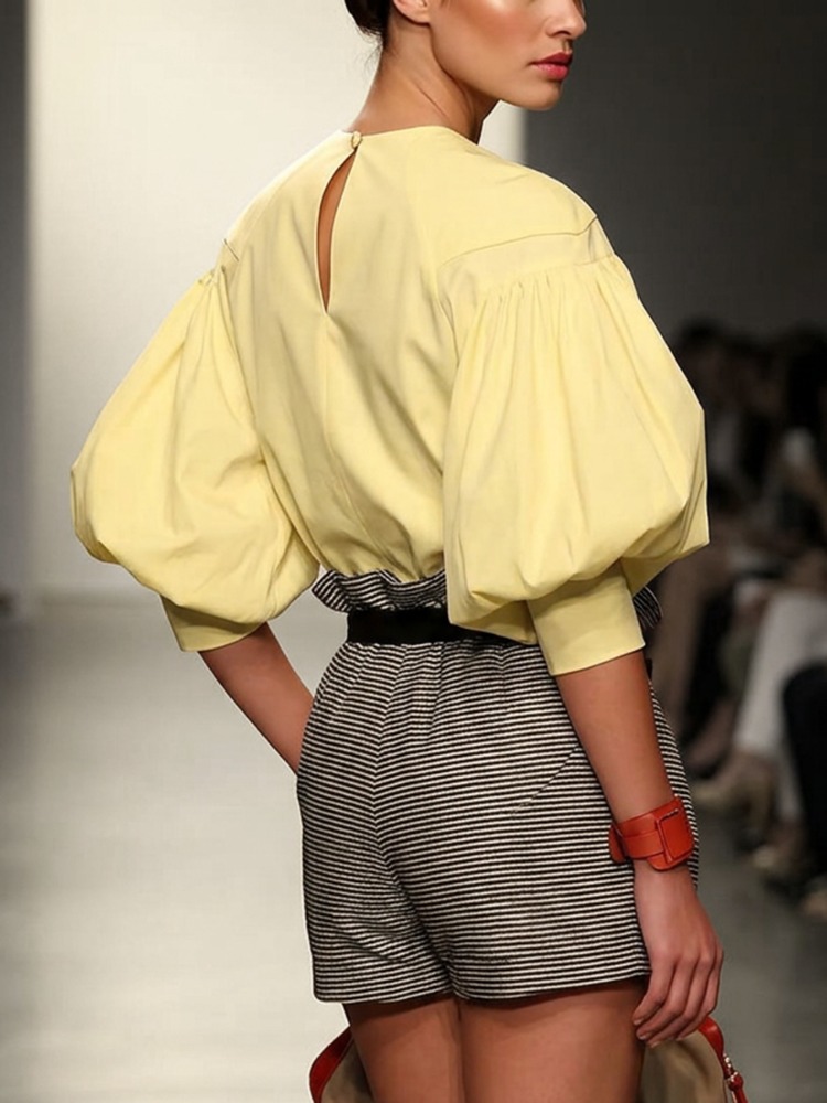เสื้อเชิ้ตผู้หญิง Yeezzi คอกลม - Yellow Summer Clothing บทวิจารณ์และราคา