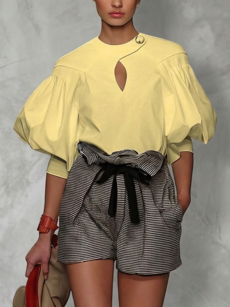 เสื้อเชิ้ตผู้หญิง Yeezzi คอกลม - Yellow Summer Clothing บทวิจารณ์และราคา
