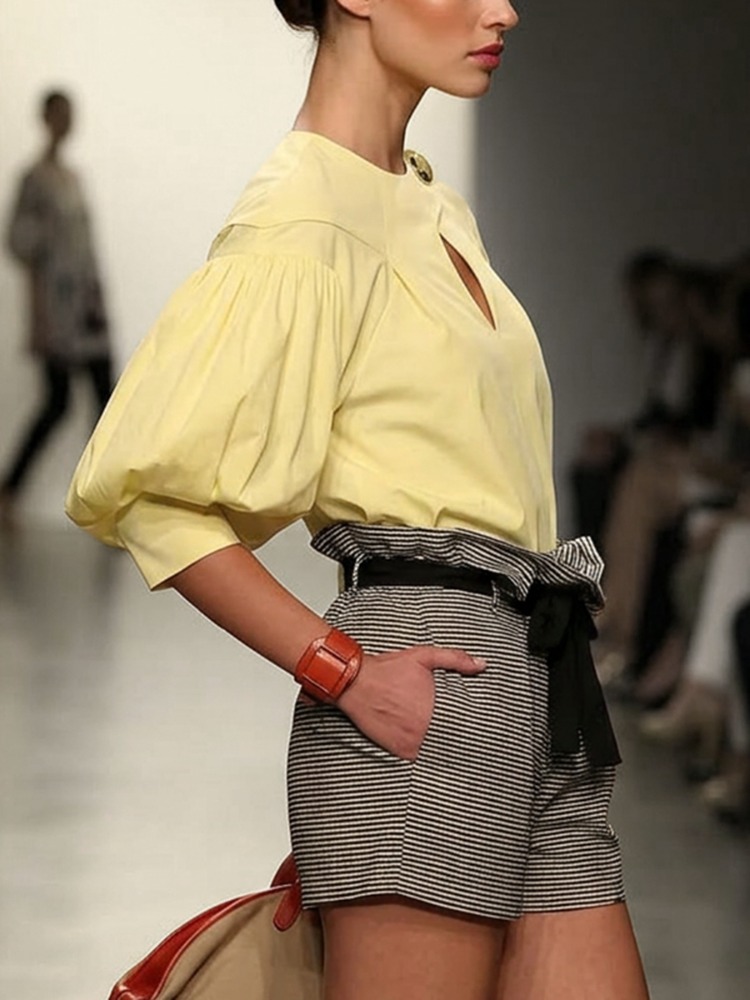 เสื้อเชิ้ตผู้หญิง Yeezzi คอกลม - Yellow Summer Clothing บทวิจารณ์และราคา